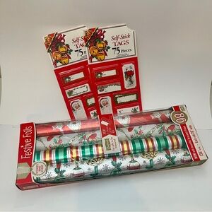 Vintage 1950’s “Rhapsody” Festive Foil Foursome Wrapping Paper and Tags Set🎅🏻